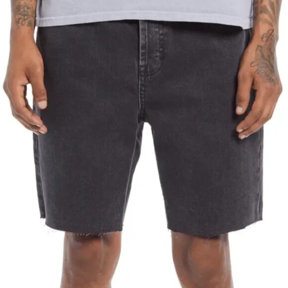 BDG Urban Outfitters DAD Slim Straight Leg Cropped Shorts Faded Black 36 - Picture 1 of 16